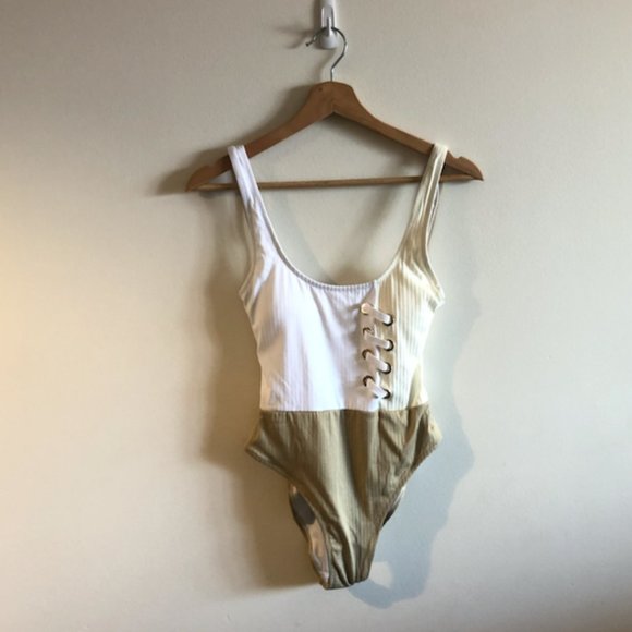 Derek Lam 10 Crosby Colorblock One-Piece Swimsuit - Picture 3 of 6